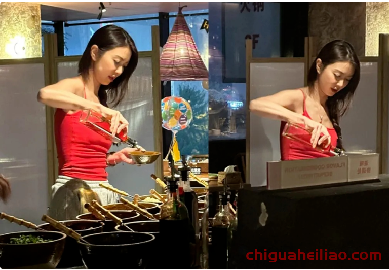 薛凯琪火锅店偶遇,43岁看起来只有20岁