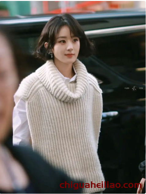 赵丽颖短发洋娃娃造型:37岁依旧精致